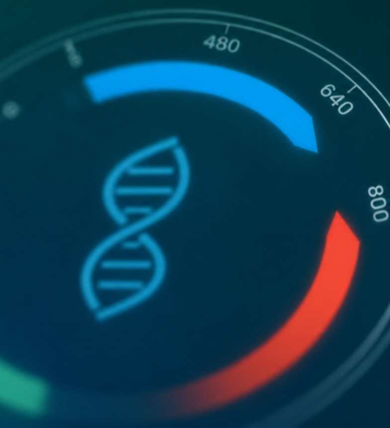 Abstract DNA helix with colored plasmid map segments